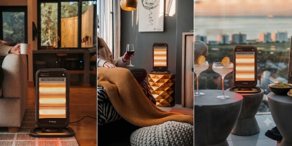 Aquecedor infravermelho em diferentes ambientes